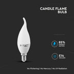 5.5W CF37 Żarówka LED / Klosz - płomień / Chip SAMSUNG / Barwa:6400K / Trzonek:E14