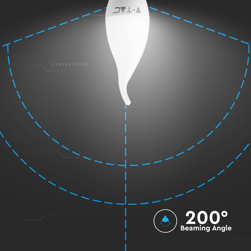 5.5W CF37 Żarówka LED / Klosz - płomień / Chip SAMSUNG / Barwa:3000K / Trzonek:E14