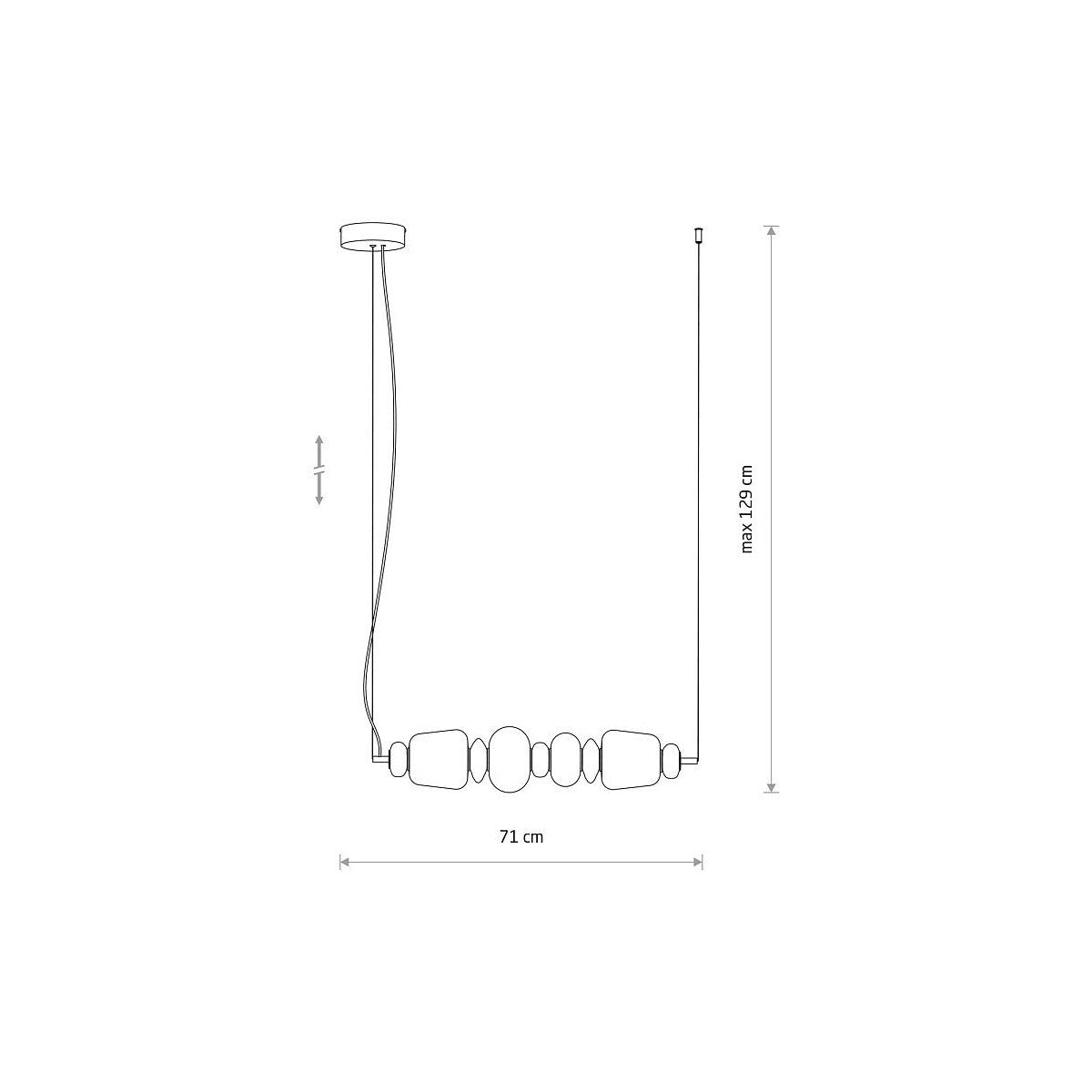 Nowodvorski Lampa wisząca CERAMIC LED 22W 220-230 50/60 - Szkło - Szary 11700