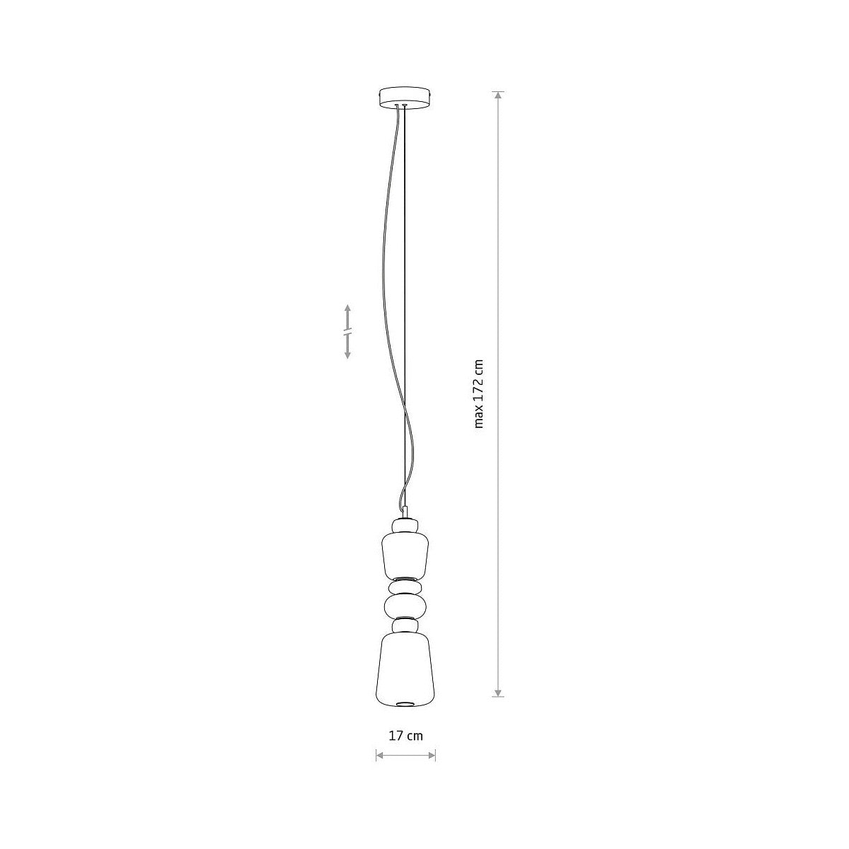 Nowodvorski Lampa wisząca CERAMIC LED 19W 220-230 50/60 - Szkło - Szary 11701