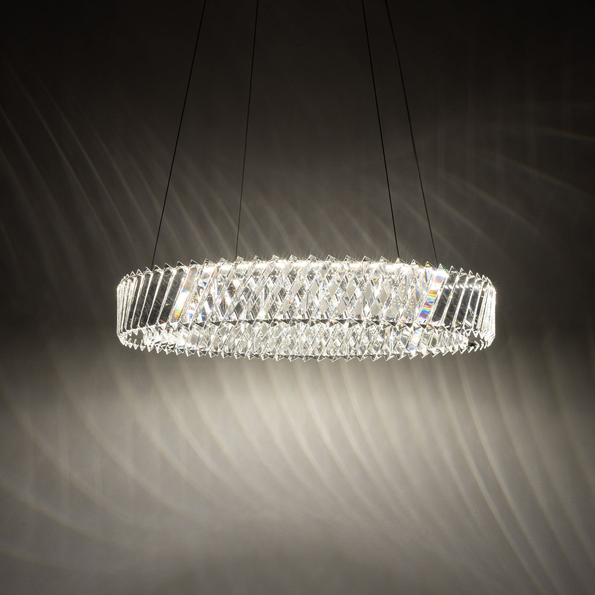 Nowodvorski Żyrandol LUXORA LED 30W 220-230 50/60 - Kryształ - Transparentny 11705 - lampa włączona