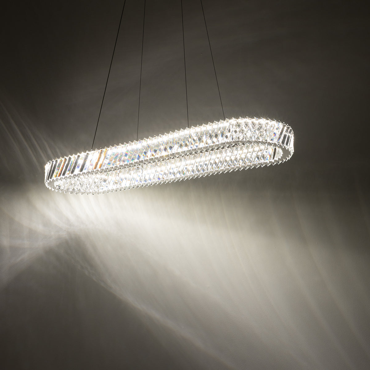 Nowodvorski Żyrandol LUXORA LED 40W 220-230 50/60 - Kryształ - Transparentny 11707 - lampa włączona