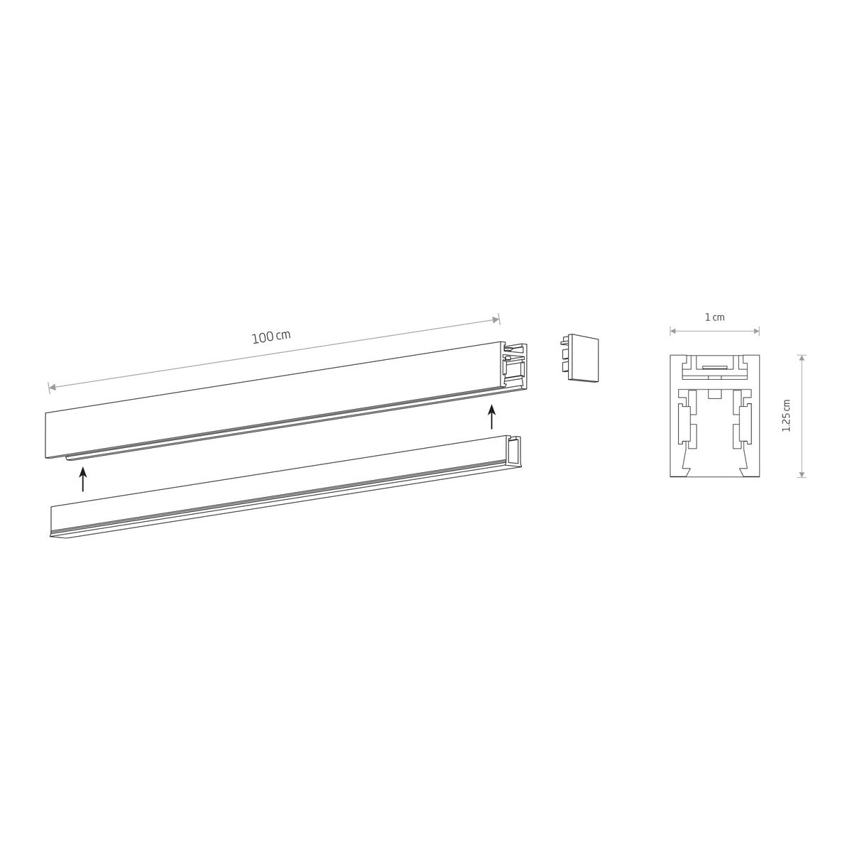 Nowodvorski System szynowy NANO - LVM TRACK 1M - Aluminium - Czarny 11724