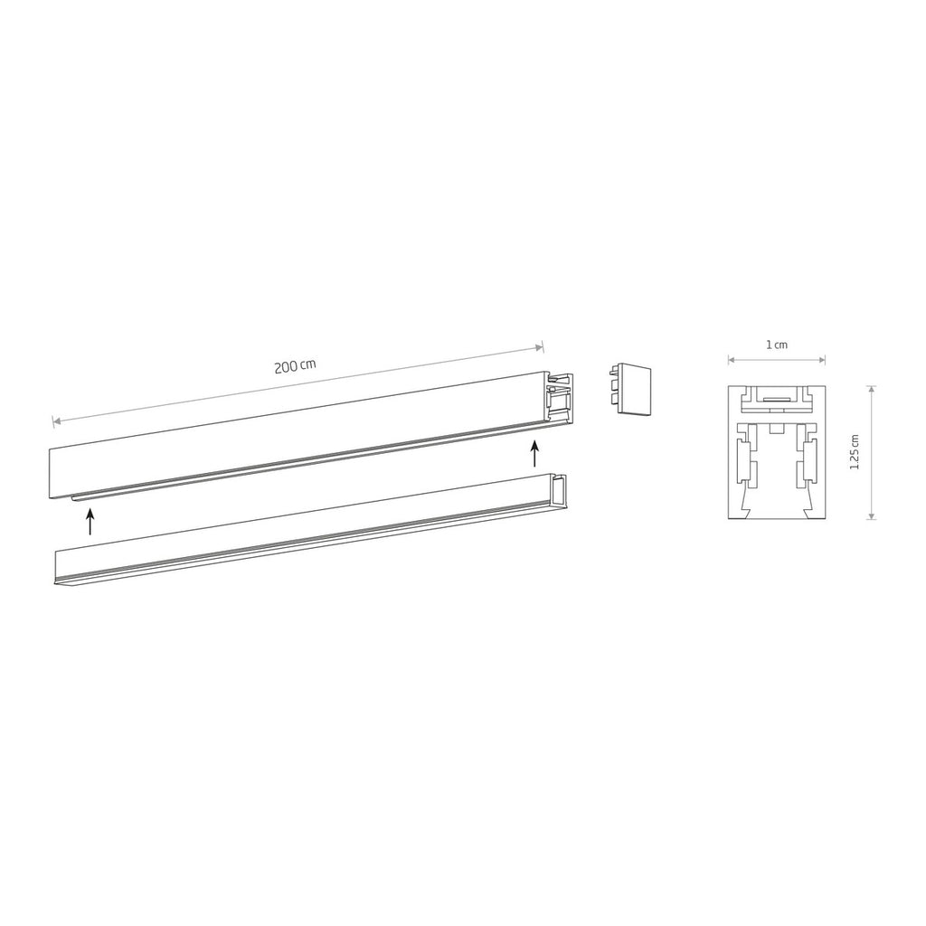 Nowodvorski System szynowy NANO - LVM TRACK 2M - Aluminium - Czarny 11725