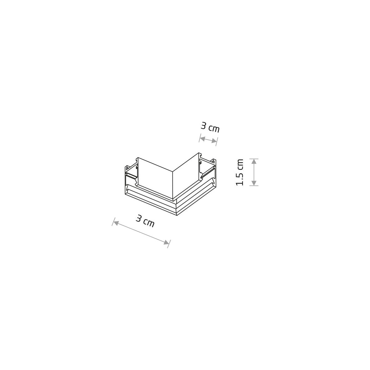Nowodvorski System szynowy NANO - LVM HORIZONTAL CORNER - Aluminium - Czarny 11727