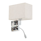 Nowodvorski Kinkiet regulowany z włącznikiem HOTEL MOOD LED 1x10W only LED, LED: 1x2.2W 220-230 50/60 - Tkanina - Kremowy 11785