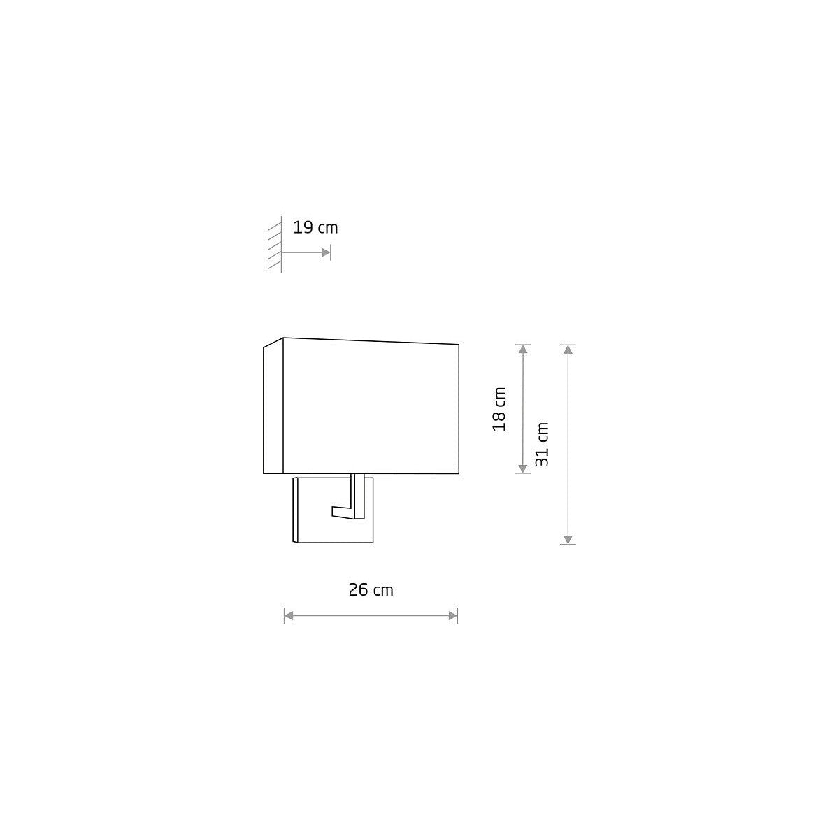 Nowodvorski Kinkiet HOTEL MOOD 10W only LED 220-230 50/60 - Tkanina - Szary 11787