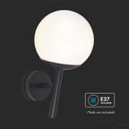 Lampa Ścienna LED / Trzonek: E27 / Kula / Kolor: Czarna
