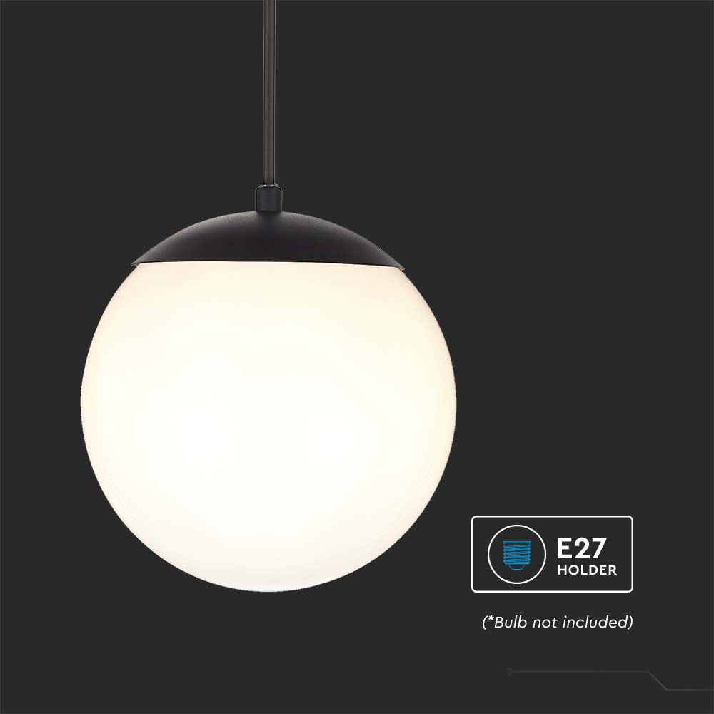 Lampa sufitowa LED / Trzonek: E27 / Kula / Kolor: Czarna