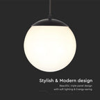 Lampa sufitowa LED / Trzonek: E27 / Kula / Kolor: Czarna