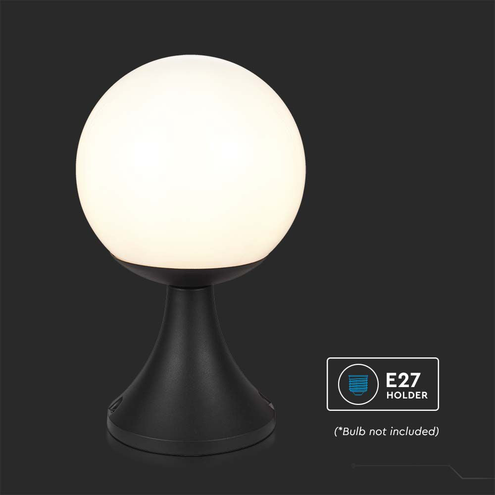 Lampa stojąca LED / Trzonek: E27 / Kula / Kolor: Czarna