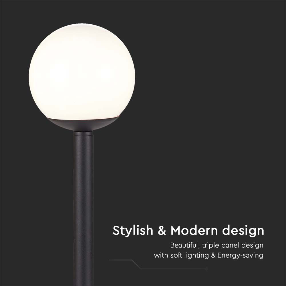 Lampa stojąca LED / Trzonek: E27 / Kula / Kolor: Czarna