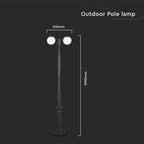 Lampa stojąca LED / Trzonek: E27 / Kula / Kolor: Czarna