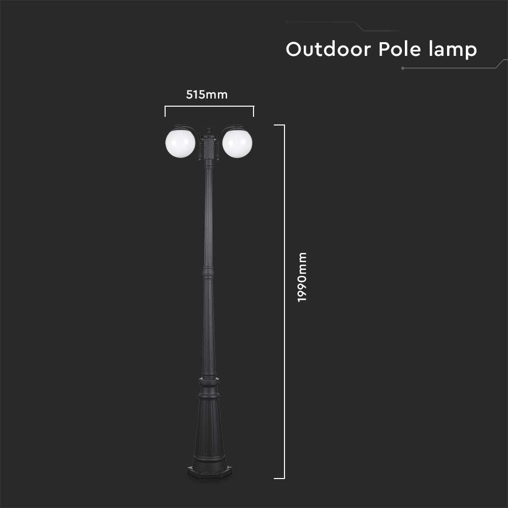 Lampa stojąca LED / Trzonek: E27 / Kula / Kolor: Czarna