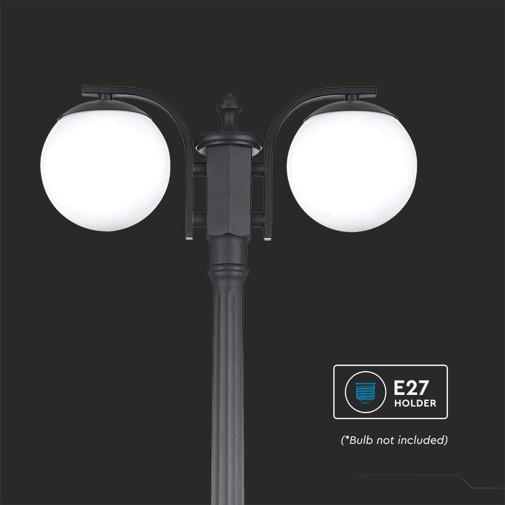 Lampa stojąca LED / Trzonek: E27 / Kula / Kolor: Czarna