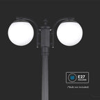 Lampa stojąca LED / Trzonek: E27 / Kula / Kolor: Czarna