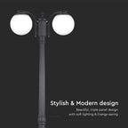 Lampa stojąca LED / Trzonek: E27 / Kula / Kolor: Czarna