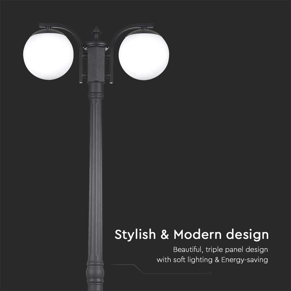Lampa stojąca LED / Trzonek: E27 / Kula / Kolor: Czarna