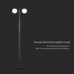 Lampa stojąca LED / Trzonek: E27 / Kula / Kolor: Czarna