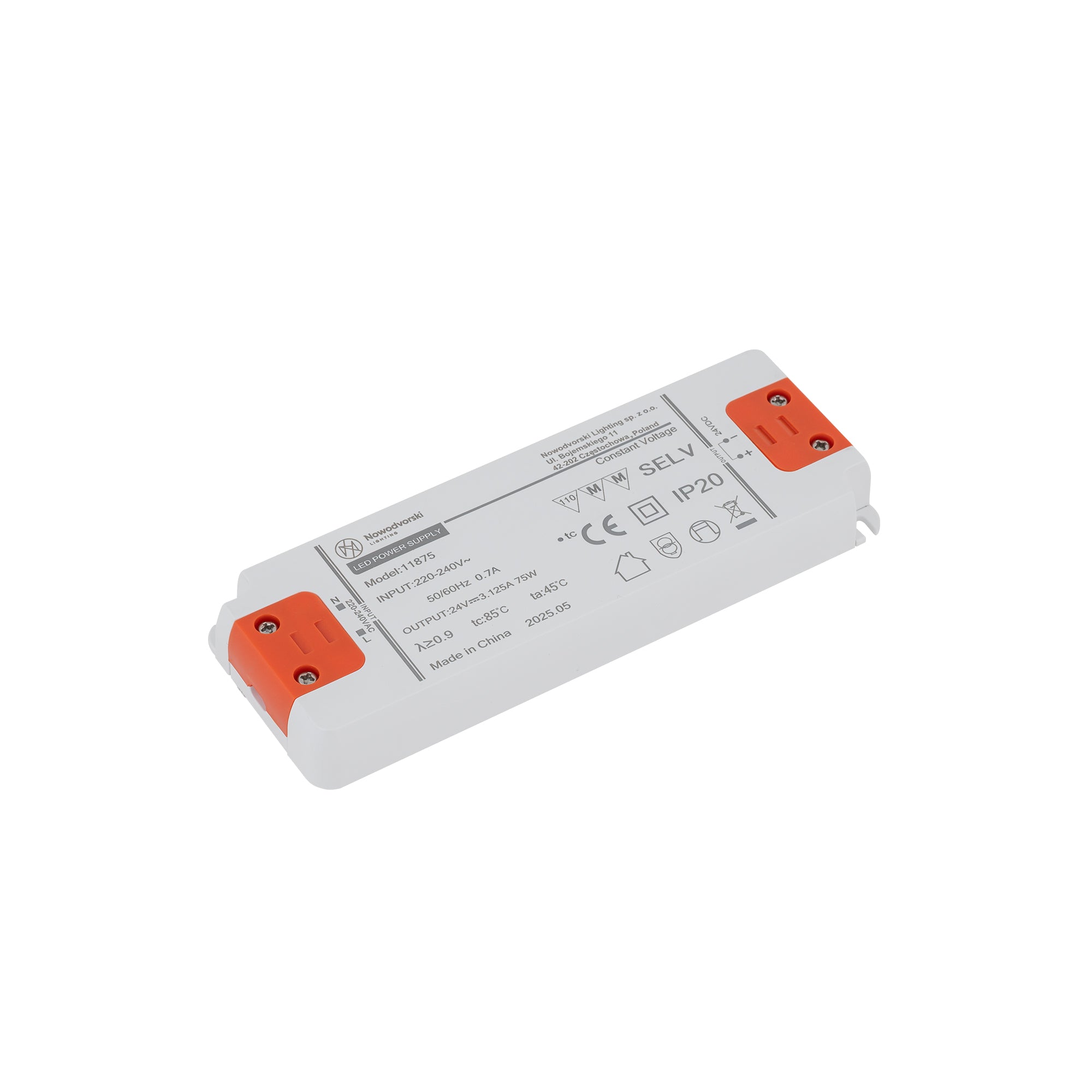 Nowodvorski Zasilacz 24V DC, 75W, POWER SUPPLY 75W 24 - Tworzywo sztuczne - Biały 11875