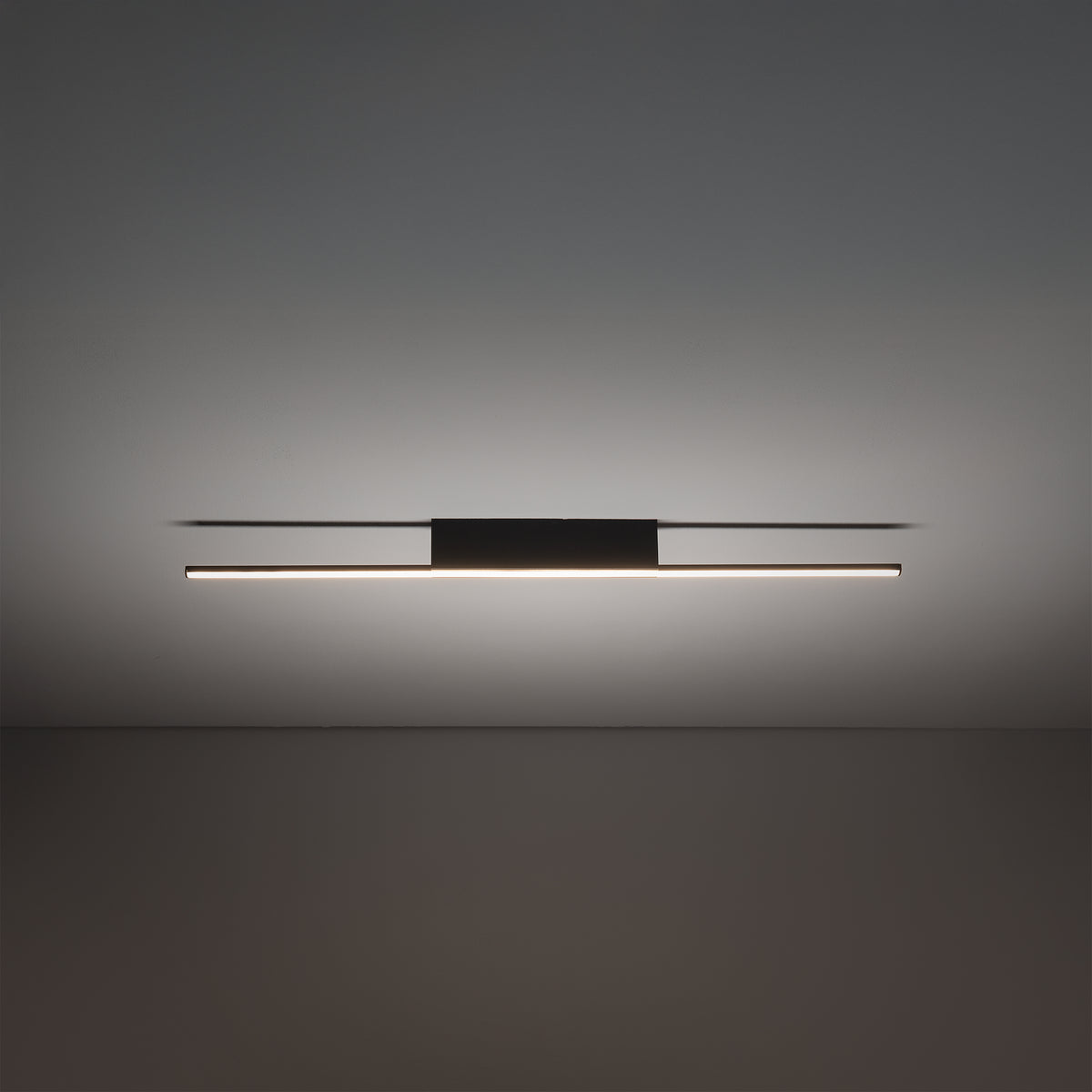 Nowodvorski Lampa liniowa sufitowa GIAVELLOTTO LED S 18W 220-230 50/60 - Stal lakierowana - Czarny 11886 - lampa włączona