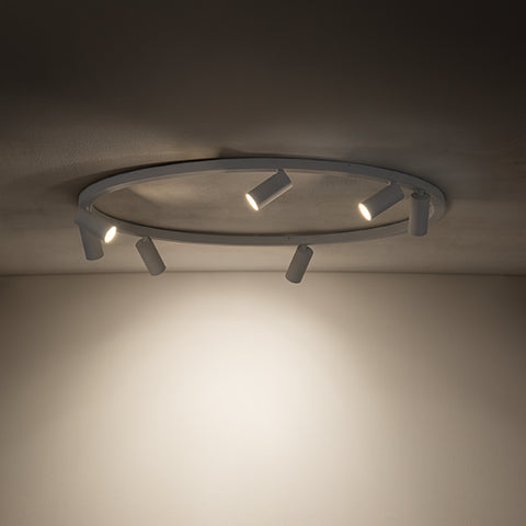 Nowodvorski Reflektorek / Spot FOURTY ROUND 10W only LED 220-230 50/60 - Aluminium lakierowane - Biały 11945 - lampa włączona