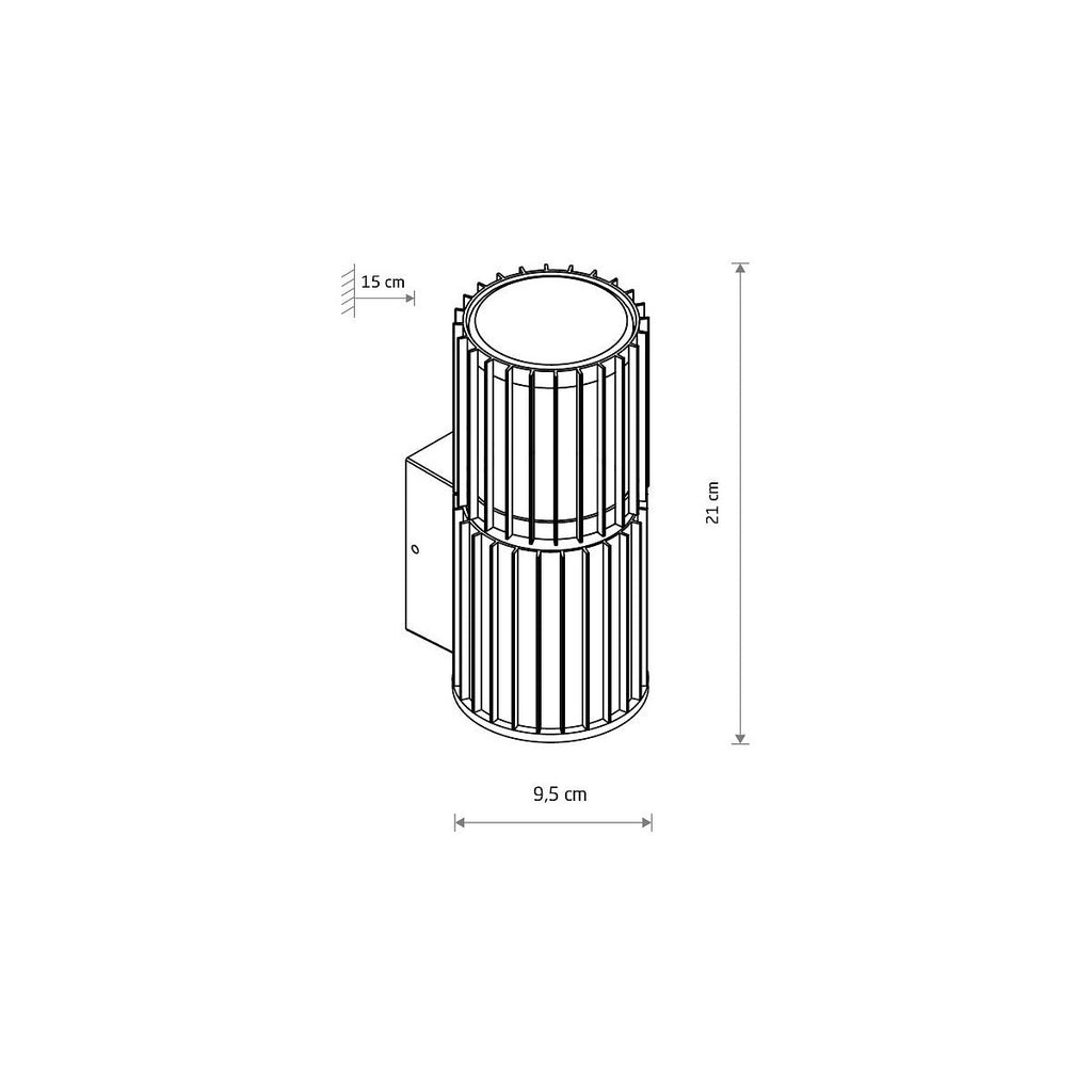 Nowodvorski Lampa ścienna natynkowa SHIRA max 25 only LED 220-230 50/60 IP54 - Aluminium lakierowane - Czarny 11962