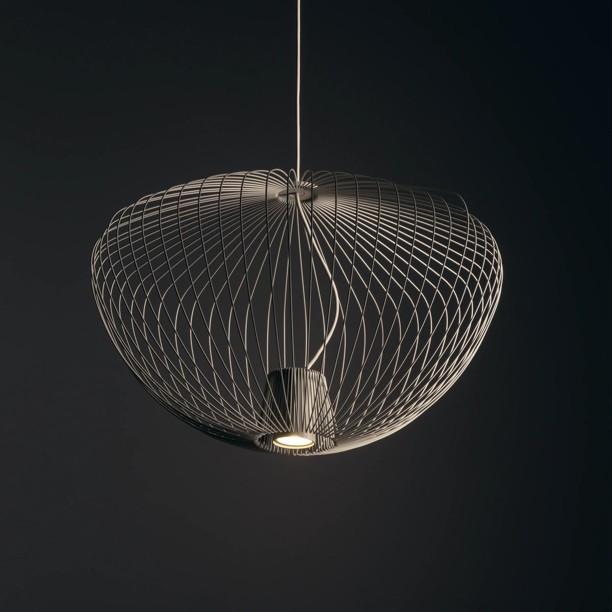 Nowodvorski Klosz / Oprawa CAMELEON PUMPKIN M - Stal lakierowana - Beżowy 12040 - lampa włączona