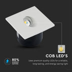 3W Oprawa Schodowa LED / Barwa:4200K / Obudowa: Biała / Kwadrat