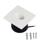 3W Oprawa Schodowa LED / Barwa:3000K / Obudowa: Biała / Kwadrat