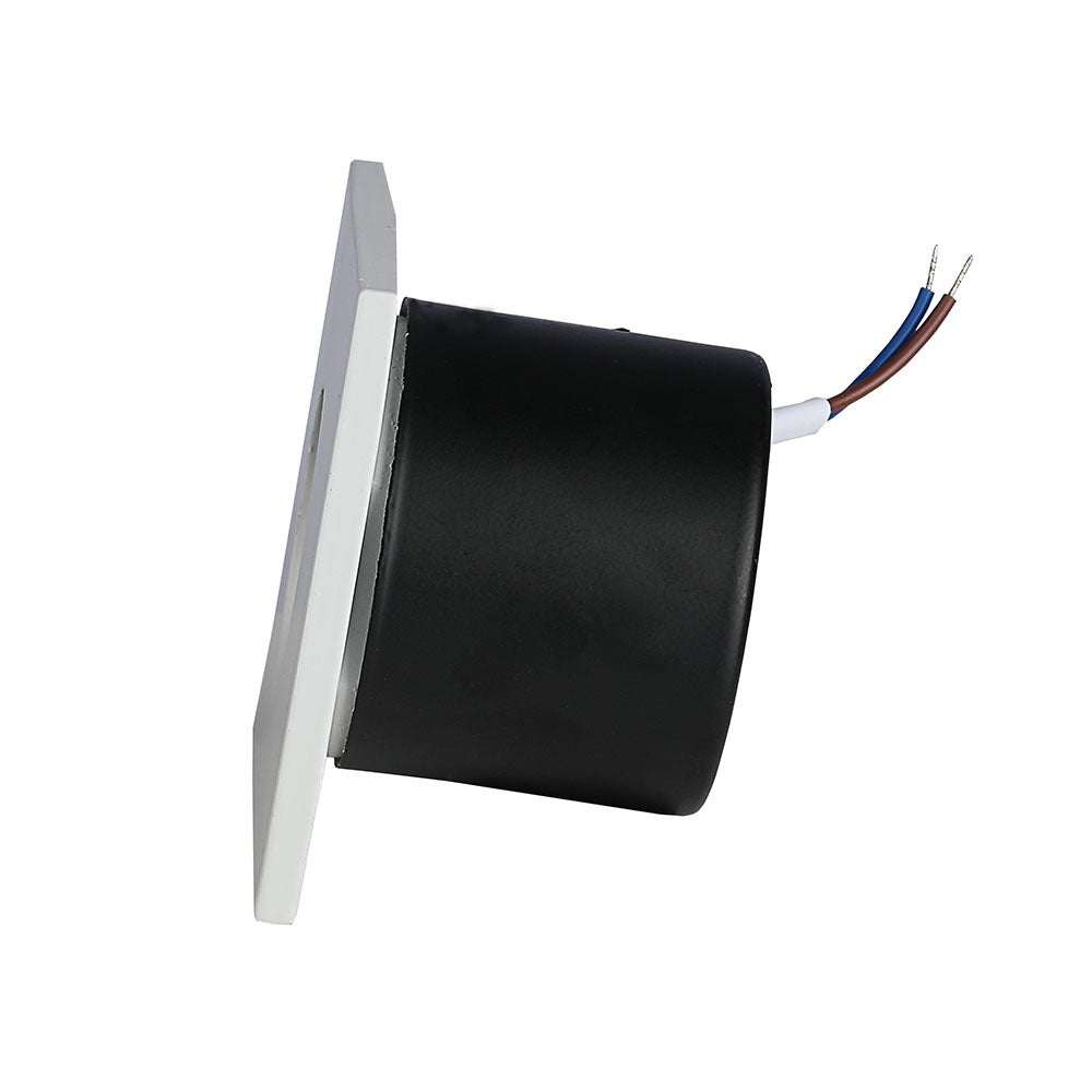 3W Oprawa Schodowa LED / Barwa:4200K / Obudowa: Biała / Kwadrat