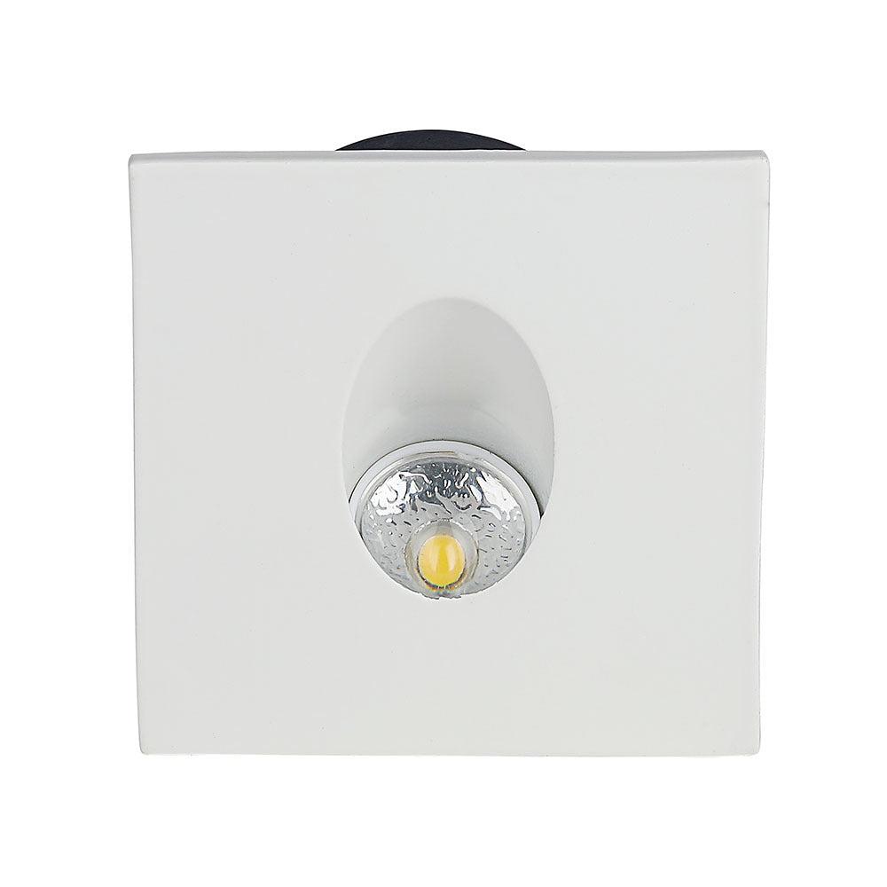 3W Oprawa Schodowa LED / Barwa:3000K / Obudowa: Biała / Kwadrat