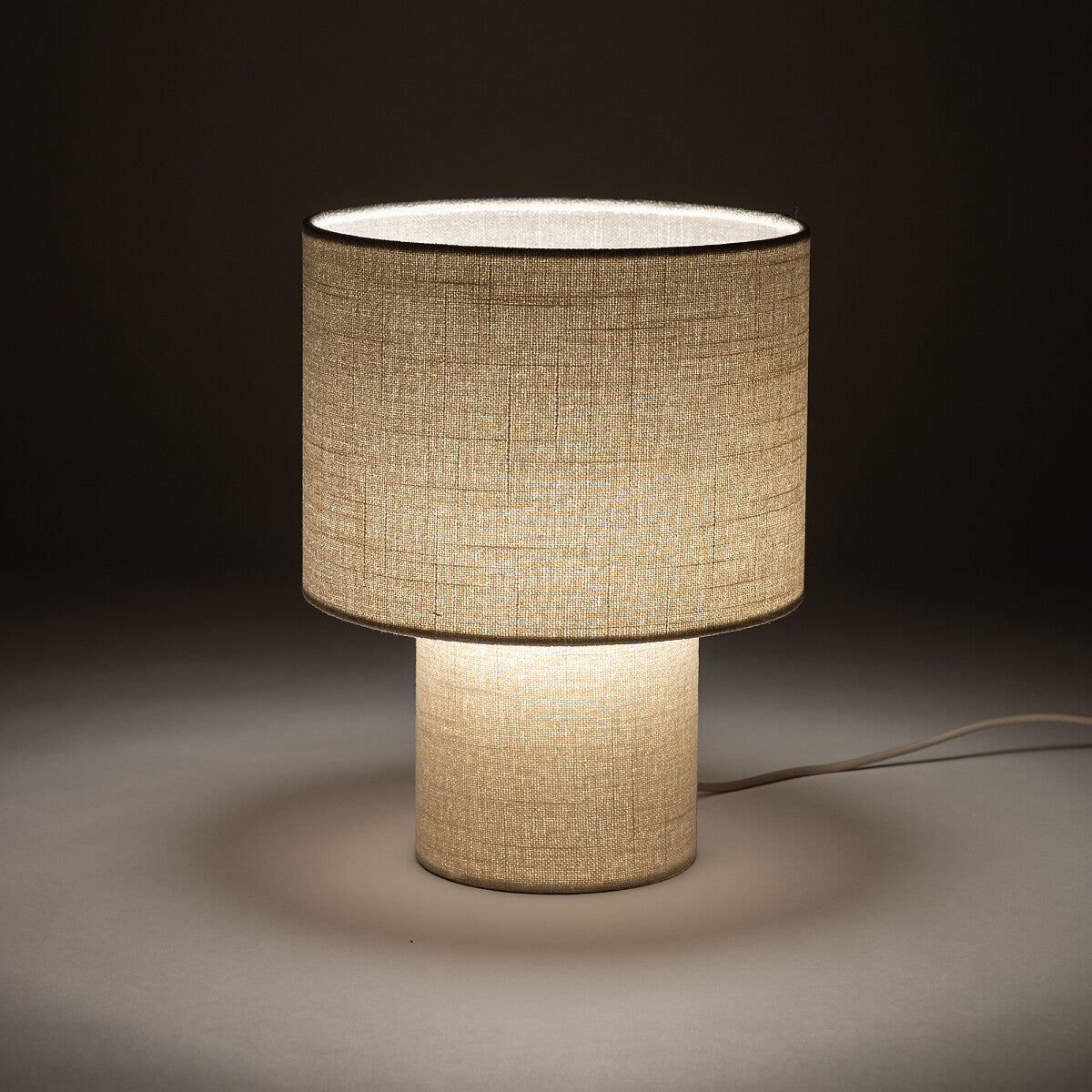Nowodvorski Lampa podłogowa SANTANA  A 25W only LED 220-230 50/60 Hz - Tkanina - Kremowy 12204 - lampa włączona