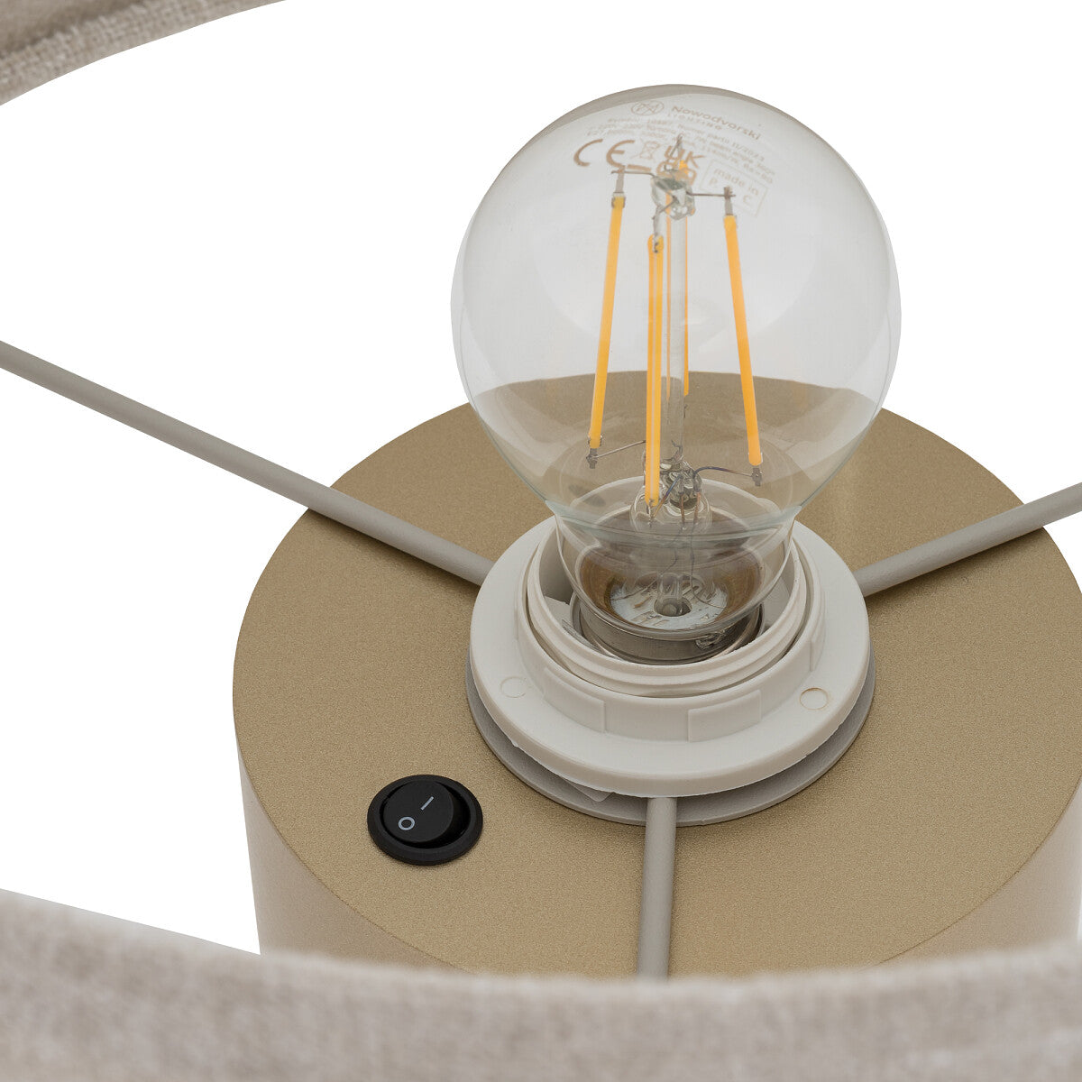 Nowodvorski Lampa stołowa SANTANA C 25W only LED 220-230 50/60 Hz - Tkanina - Kremowy 12206