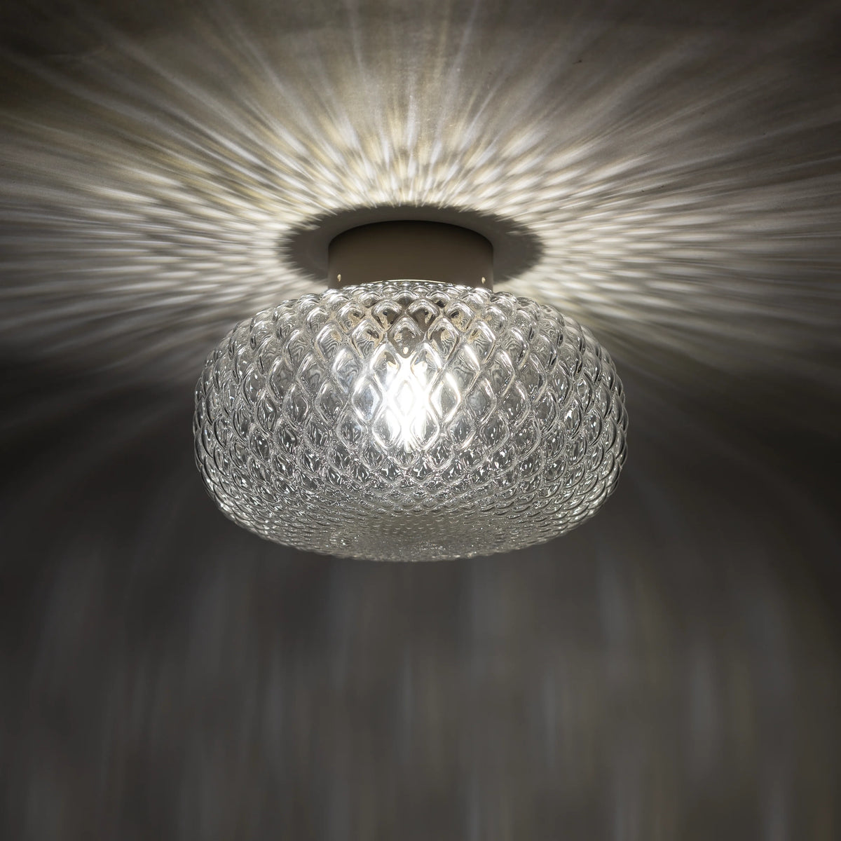 Nowodvorski Lampa przysufitowa MALINDI B 10W only LED 220-230 50/60 - Szkło - Transparentny 12255 - lampa włączona