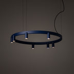 Nowodvorski Lampa wisząca FOURTY ROUND LED GU10 R35: 7 x max 10W only LED;  LED: 9W 220-230 50/60 - Aluminium lakierowane - Granatowy 12283