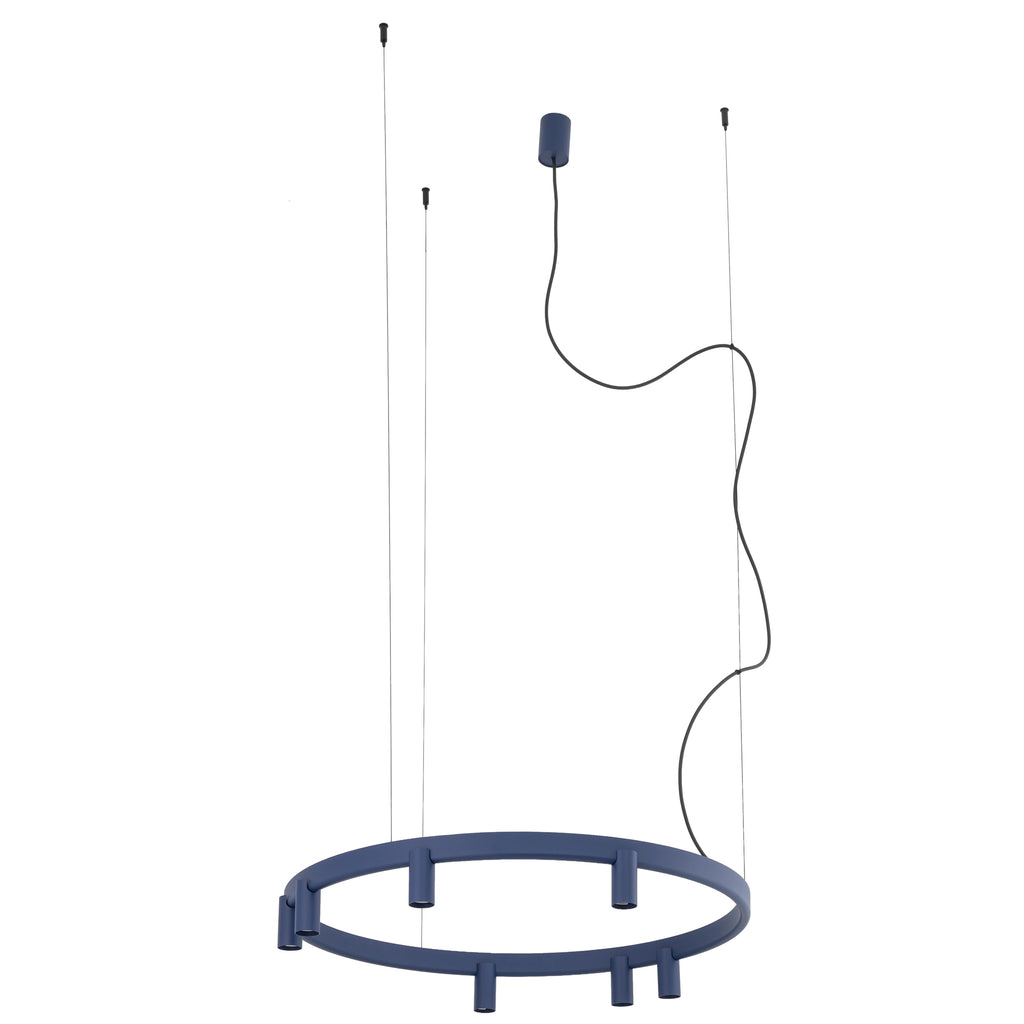 Nowodvorski Lampa wisząca FOURTY ROUND LED GU10 R35: 7 x max 10W only LED;  LED: 9W 220-230 50/60 - Aluminium lakierowane - Granatowy 12283