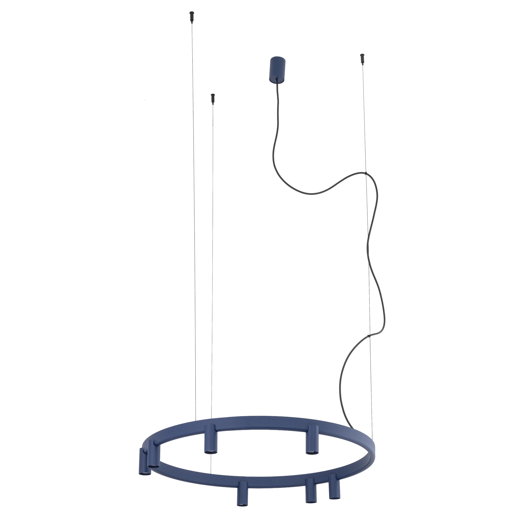 Nowodvorski Lampa wisząca FOURTY ROUND LED GU10 R35: 7 x max 10W only LED;  LED: 9W 220-230 50/60 - Aluminium lakierowane - Granatowy 12283