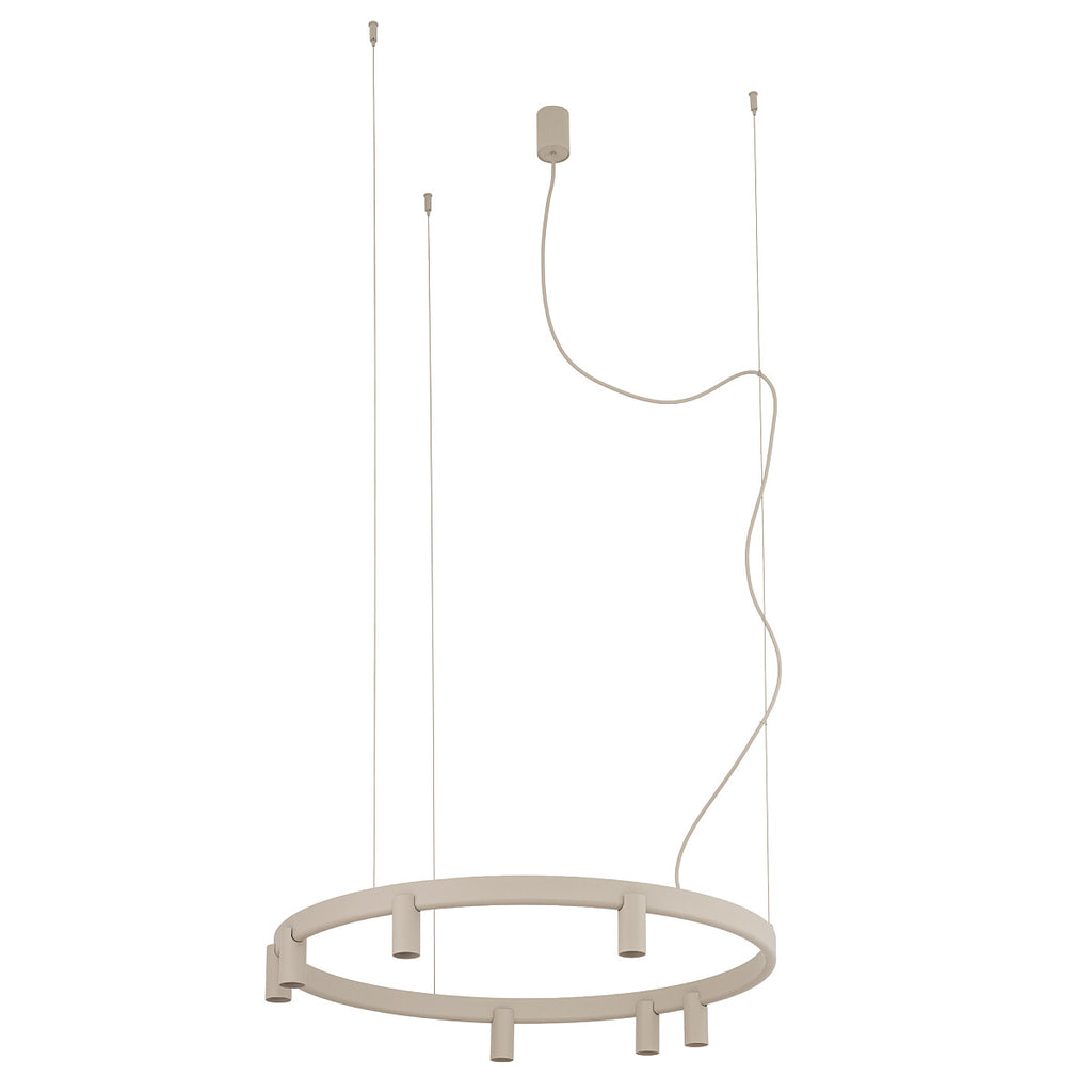 Nowodvorski Lampa wisząca FOURTY ROUND LED GU10 R35: 7 x max 10W only LED;  LED: 9W 220-230 50/60 - Aluminium lakierowane - Beżowy 12284