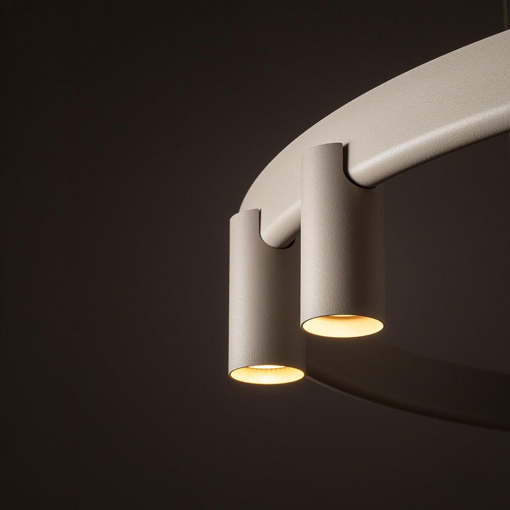 Nowodvorski Lampa wisząca FOURTY ROUND LED GU10 R35: 7 x max 10W only LED;  LED: 9W 220-230 50/60 - Aluminium lakierowane - Beżowy 12284
