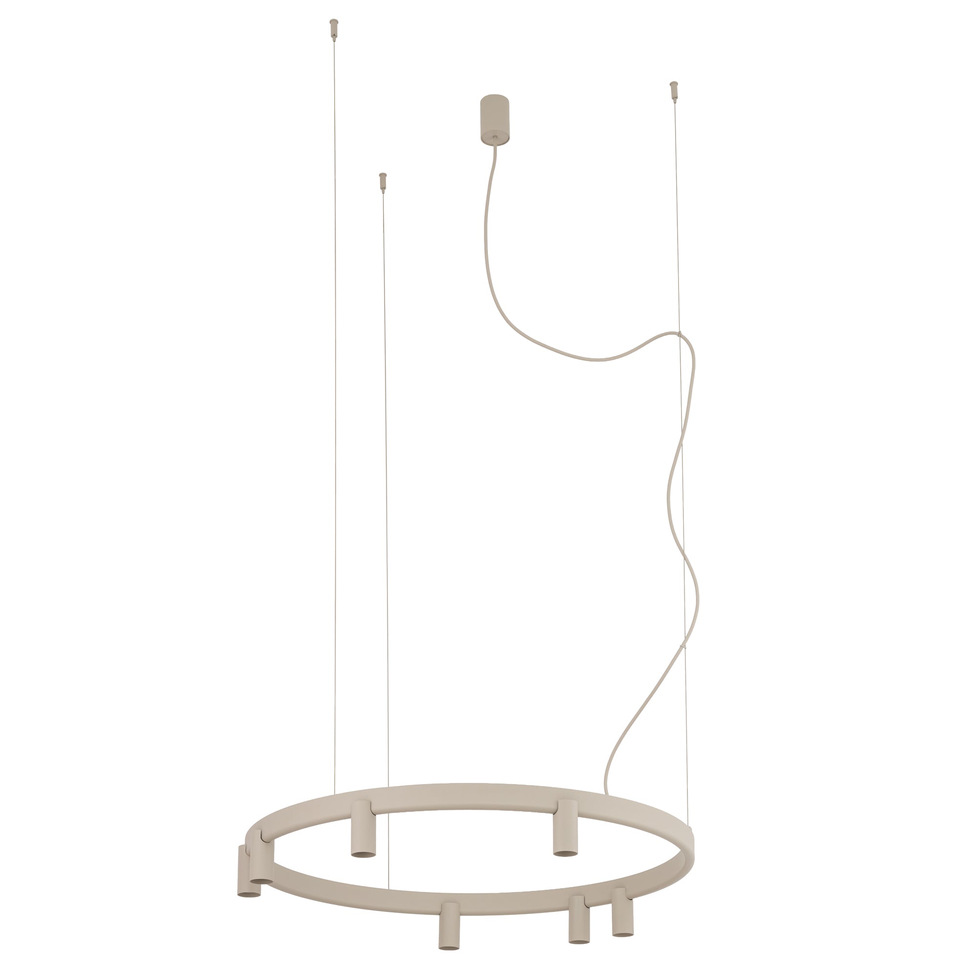 Nowodvorski Lampa wisząca FOURTY ROUND LED GU10 R35: 7 x max 10W only LED;  LED: 9W 220-230 50/60 - Aluminium lakierowane - Beżowy 12284