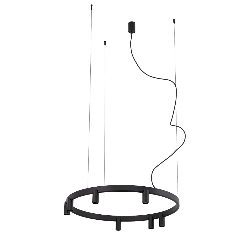 Nowodvorski Lampa wisząca FOURTY  ROUND LED GU10 R35: 7 x max 10W only LED;  LED: 9W 220-230 50/60 - Aluminium lakierowane - Czarny 12285