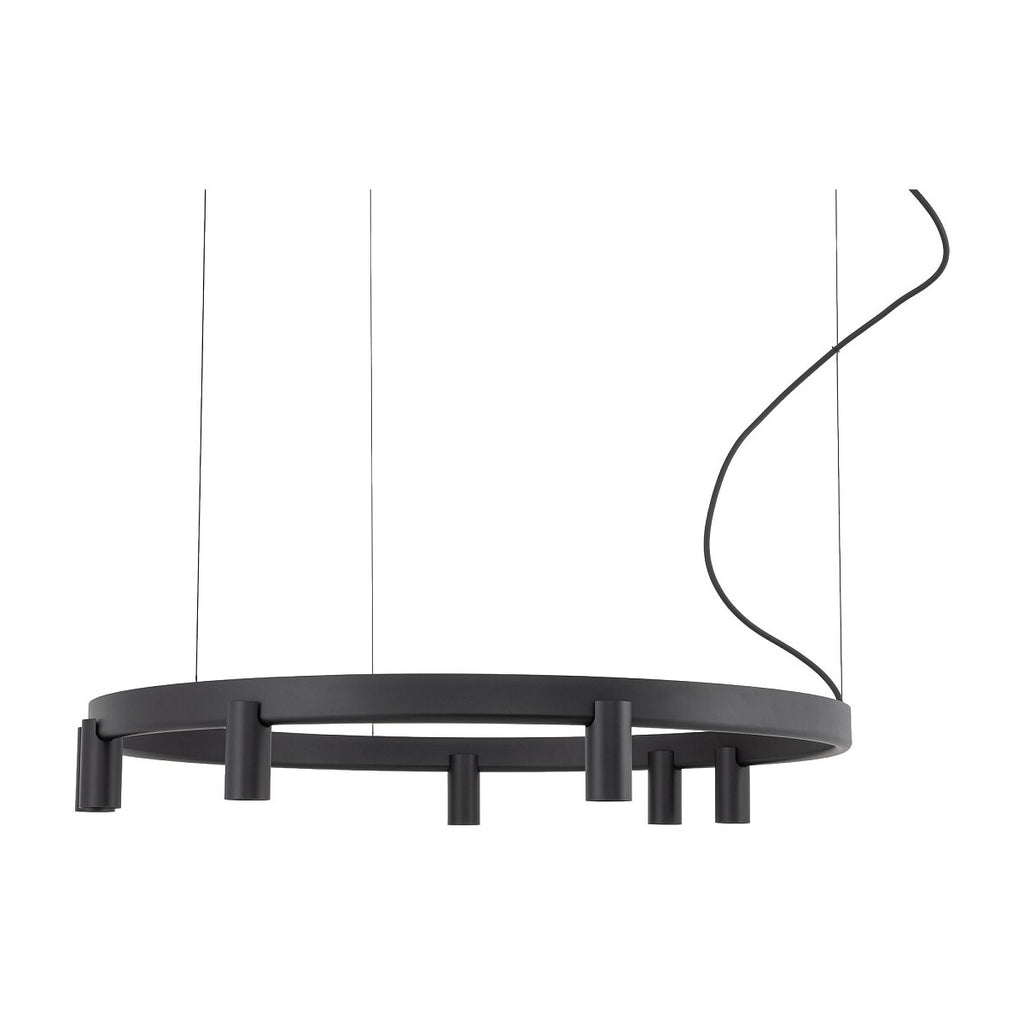 Nowodvorski Lampa wisząca FOURTY  ROUND LED GU10 R35: 7 x max 10W only LED;  LED: 9W 220-230 50/60 - Aluminium lakierowane - Czarny 12285