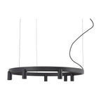 Nowodvorski Lampa wisząca FOURTY  ROUND LED GU10 R35: 7 x max 10W only LED;  LED: 9W 220-230 50/60 - Aluminium lakierowane - Czarny 12285