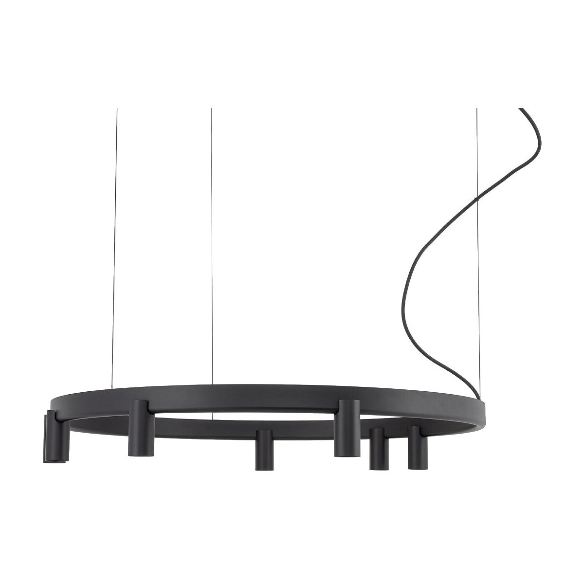 Nowodvorski Lampa wisząca FOURTY  ROUND LED GU10 R35: 7 x max 10W only LED;  LED: 9W 220-230 50/60 - Aluminium lakierowane - Czarny 12285
