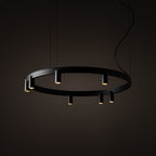 Nowodvorski Lampa wisząca FOURTY  ROUND LED GU10 R35: 7 x max 10W only LED;  LED: 9W 220-230 50/60 - Aluminium lakierowane - Czarny 12285