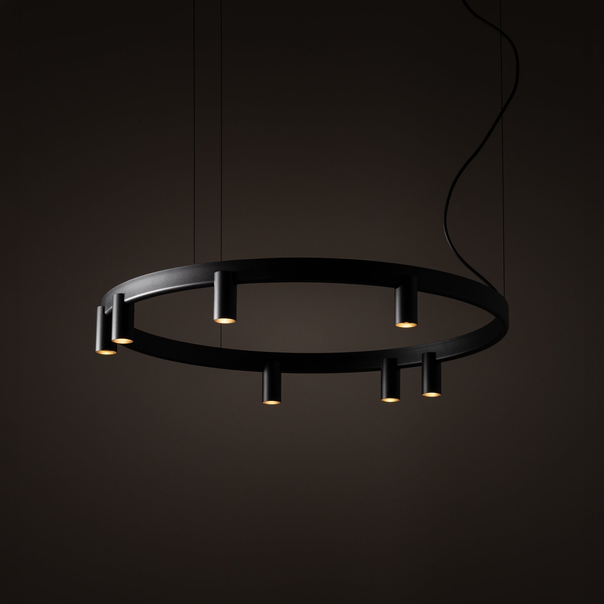 Nowodvorski Lampa wisząca FOURTY  ROUND LED GU10 R35: 7 x max 10W only LED;  LED: 9W 220-230 50/60 - Aluminium lakierowane - Czarny 12285