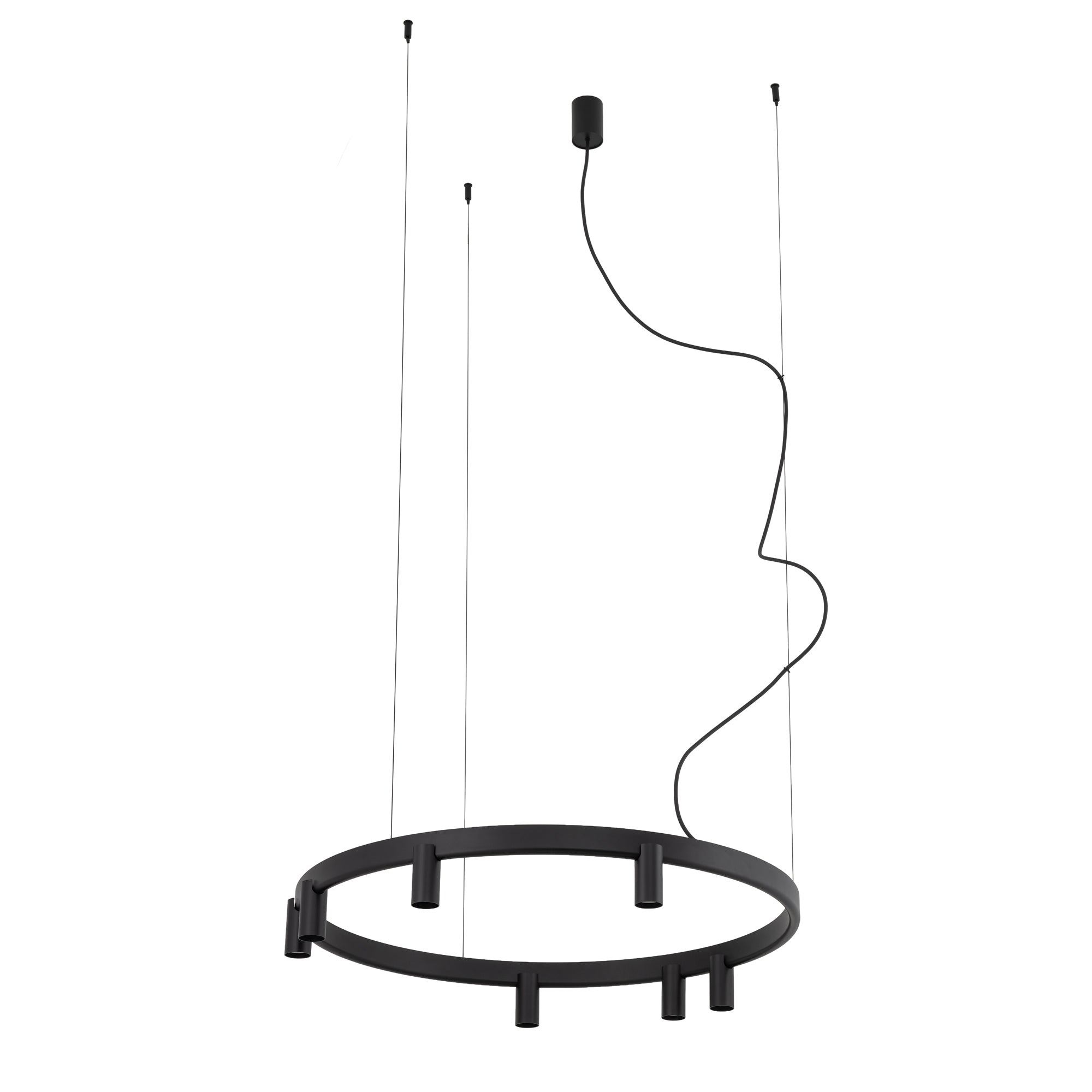 Nowodvorski Lampa wisząca FOURTY  ROUND LED GU10 R35: 7 x max 10W only LED;  LED: 9W 220-230 50/60 - Aluminium lakierowane - Czarny 12285