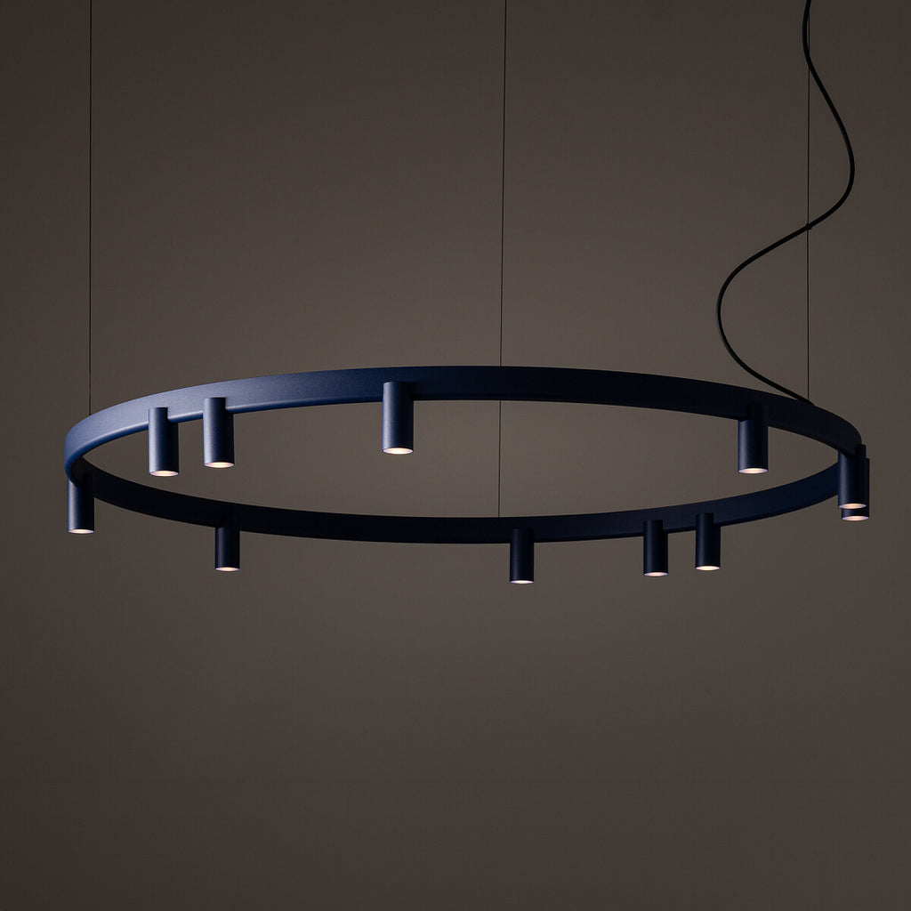 Nowodvorski Lampa wisząca FOURTY ROUND LED GU10 R35: 11 x max 10W only LED; LED: 9W 220-230 50/60 - Aluminium lakierowane - Granatowy 12286