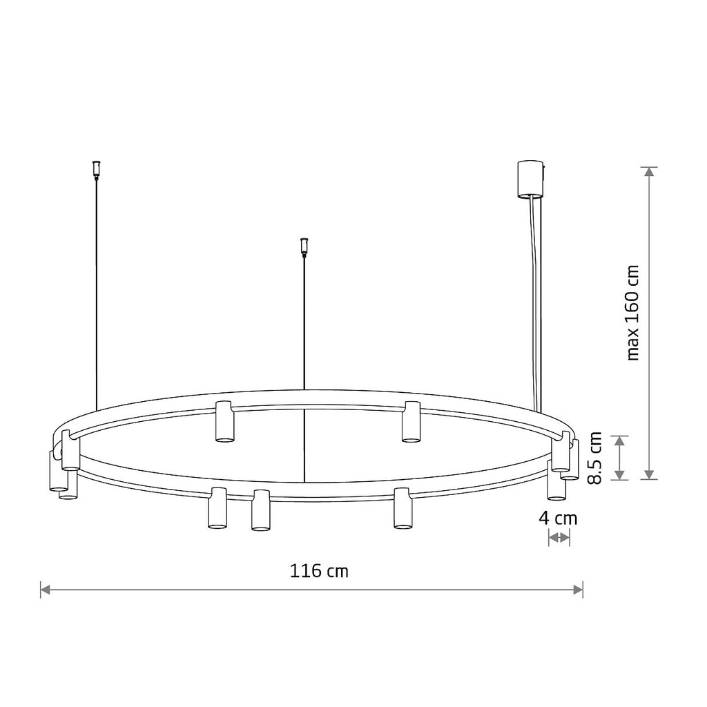 Nowodvorski Lampa wisząca FOURTY ROUND LED GU10 R35: 11 x max 10W only LED; LED: 9W 220-230 50/60 - Aluminium lakierowane - Granatowy 12286